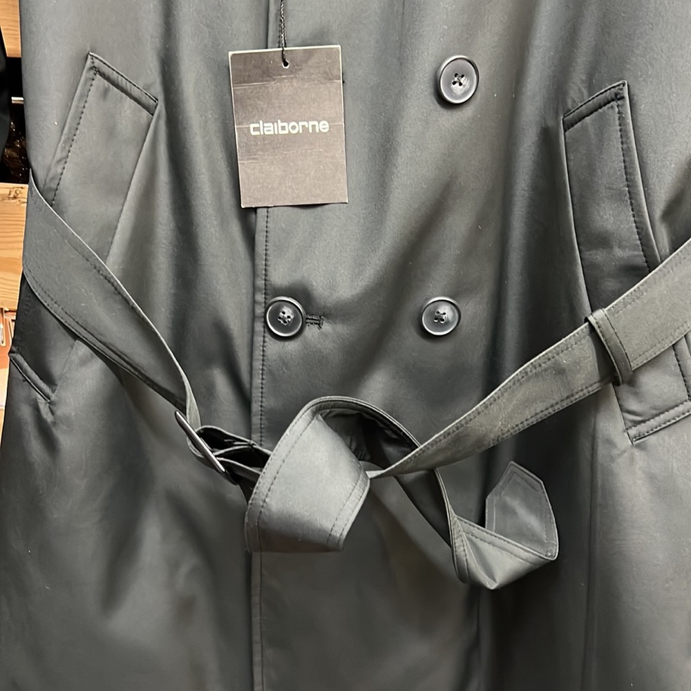 NWT,Claiborne men’s rain coat black zip out lining - Picture 4 of 17